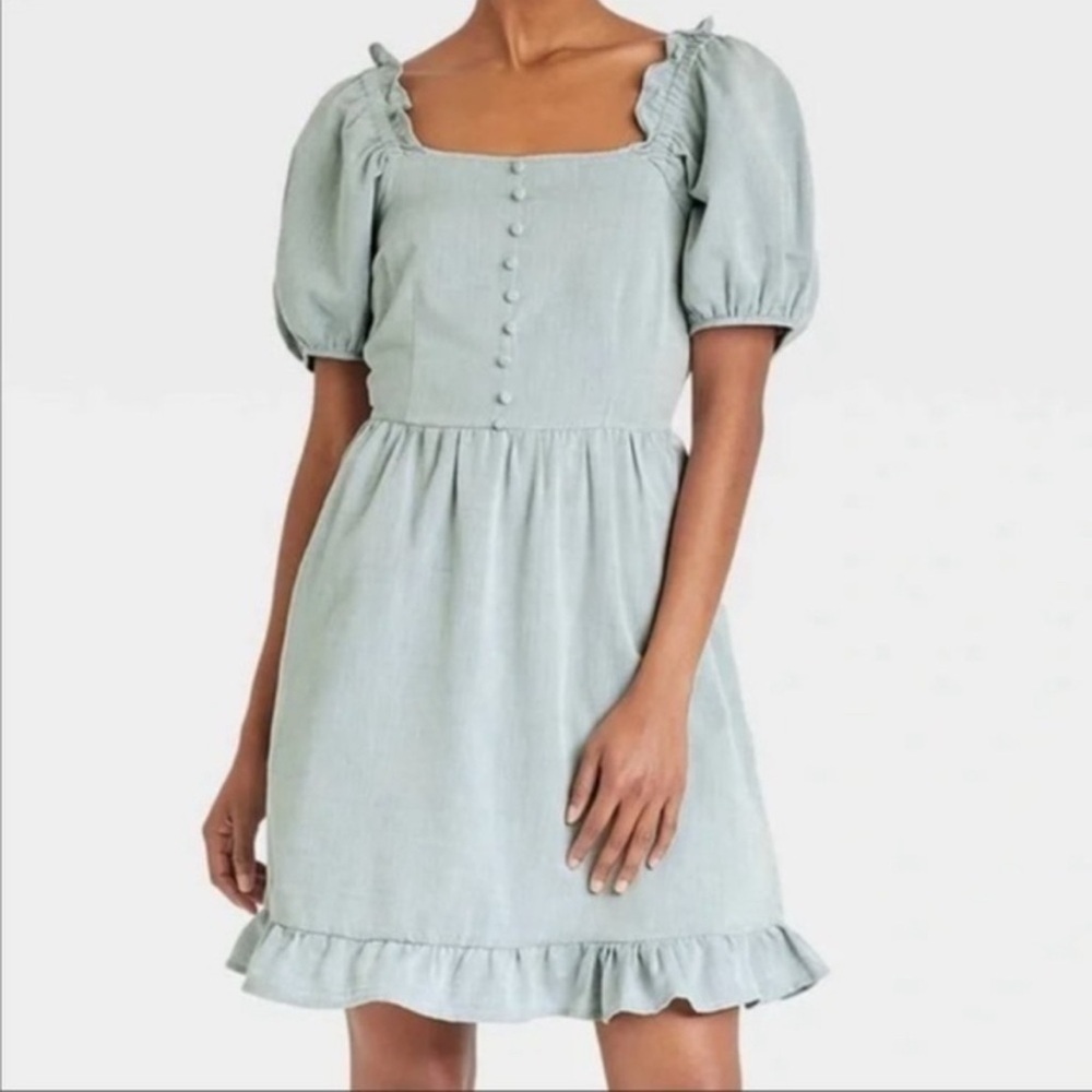 Who What Wear Silver Button-Accent Skirt